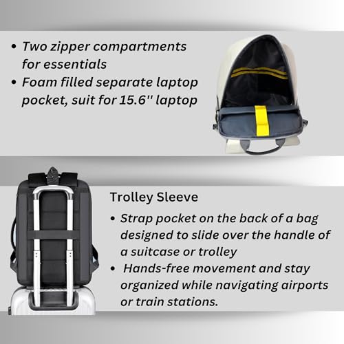 Image of ENL030415B (White) Travel Bag for Men Backpack - Stylish Travel Backpack & School College Bag, Durable Back Packs Bags for Men & Women, Perfect Bag Packer for Men