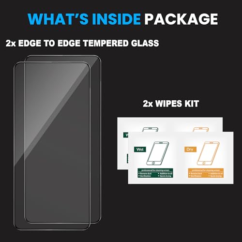 Image of ArmourPro Military Grade Gorilla Tempered Glass Compatible For Realme 14T (6.67 Inch) With Easy Installation Kit for Smartphone| Edge To Edge Coverage | Black, Pack of 2