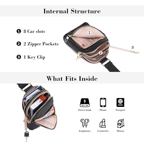 Image of INICAT Small Travel Purse,Anti Theft Crossbody Bag for Women | RFID Blocking, 8 Card Slots,Secure Back Zipper Pocket,Sling Style