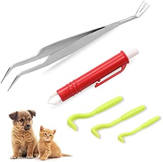 Reastar Tick Remover, 5PCS Tick Remover Kit with Set of 3 Tick Hook and 2 Tick Tweezer - for Dogs, Cats, Humans