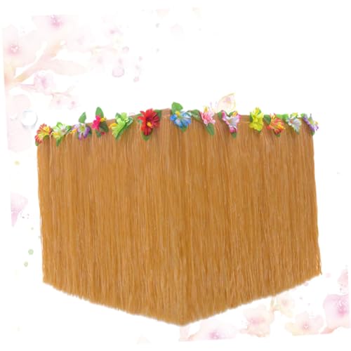 NAMOARLY 41pcs Hawaiian Table Skirt Suit with Monstera Pattern Plastic Grass Skirt for Decor Lightweight Elegant Random Color