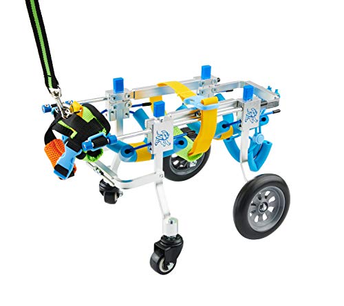 4 Wheel Adjustable Dog Wheelchair ，Pet Rehabilitation Cart, Pet Wheelchair,Lightweight Aluminum Dog Wheelchair