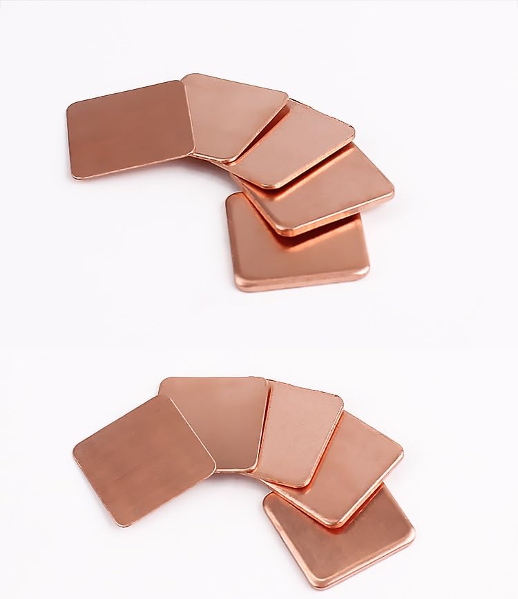 Metalen plaat rood koperen koellichaam, 40 mm x 40 mm x 1 mm, 3 mm, 5