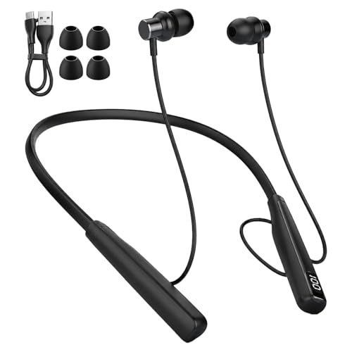 6 mejores Auriculares Bluetooth inalámbricos 45 Auriculares Deportivos Bluetooth 5.3, Banda de Cuello, 80 h,USB-C e...