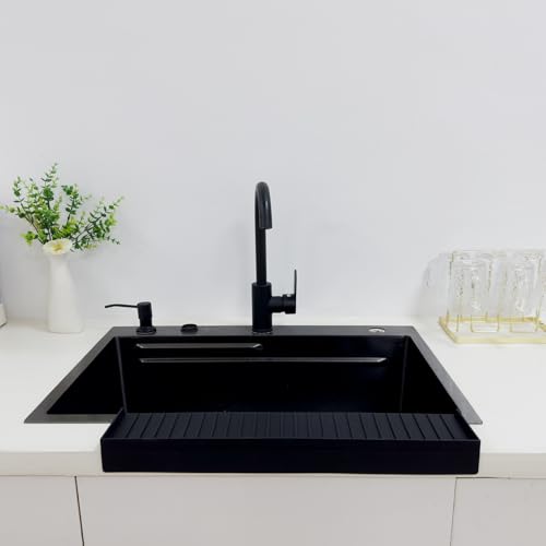 Polpcygne Silicon Sink Edge Protectors - Kitchen Splash Guard, Granite & Quartz - Black