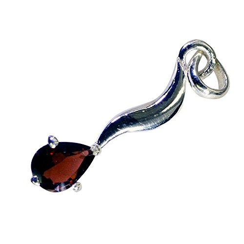 Pendentif grenat naturel poire pour sublimer un collier en argent massif