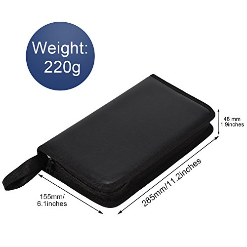 Socobeta CD Storage Case 80 Disc Large Capacity Storage Bag Portable PU Leather CD DVD VCD Protective Bag Organizer Holder(Black) - Image 4