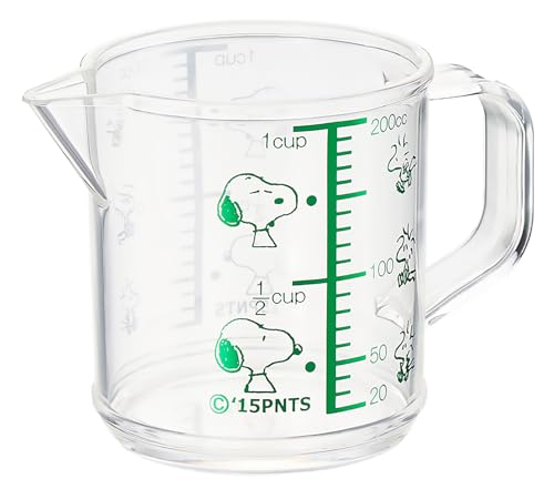 OSK MC-1 Measuring Cup, Rilakkuma Measuring Cup, Small, 7.8 fl oz (200 ml), Made in Japan, Graduated, Boiling Water, Handle, Cute, Stylish, Easy to Use, Easy to Pour, For Cooking, Clear