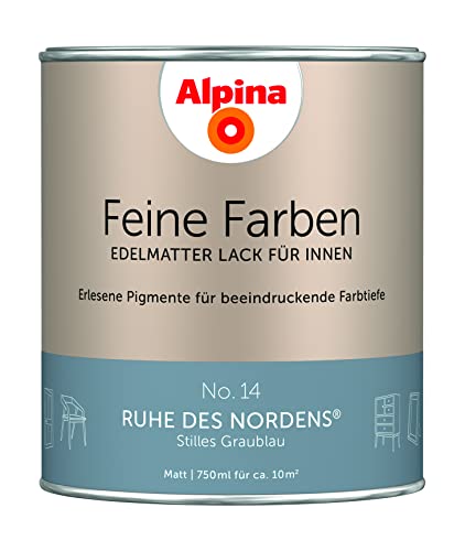 Alpina Feine Farben Lack No. 14 Ruhe des Nordens® edelmatt 750ml - Stilles Graublau