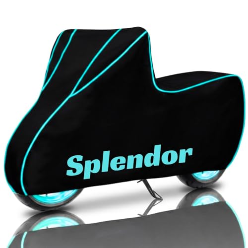 Image of SafeCovers Bike Body Cover for Splendor Cover for Rain & Dust | Water Resistant, Dustproof, UV Protection, Scratchproof | Heavy Duty Outdoor Motorcycle Cover with Elastic & Windproof Design