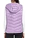 MoFiz Women's Puffer Vest Lightweight Hooded Slim Fit Running FLeece Lined Hybrid Sleeveless Warm up Winter Vest Light Purple XL
