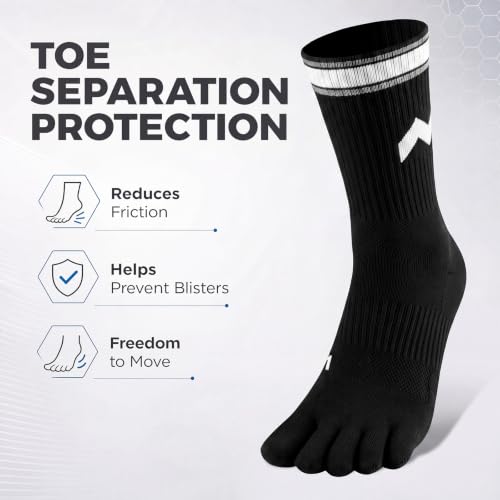 neamax 3 Pairs Cotton Five Finger Toe Socks, Comfortable Everyday Wear for Women & Men - image 4