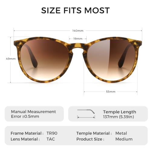Image of SUNGAIT Premium Vintage Round Sunglasses for Women Men Classic Retro Trendy Style