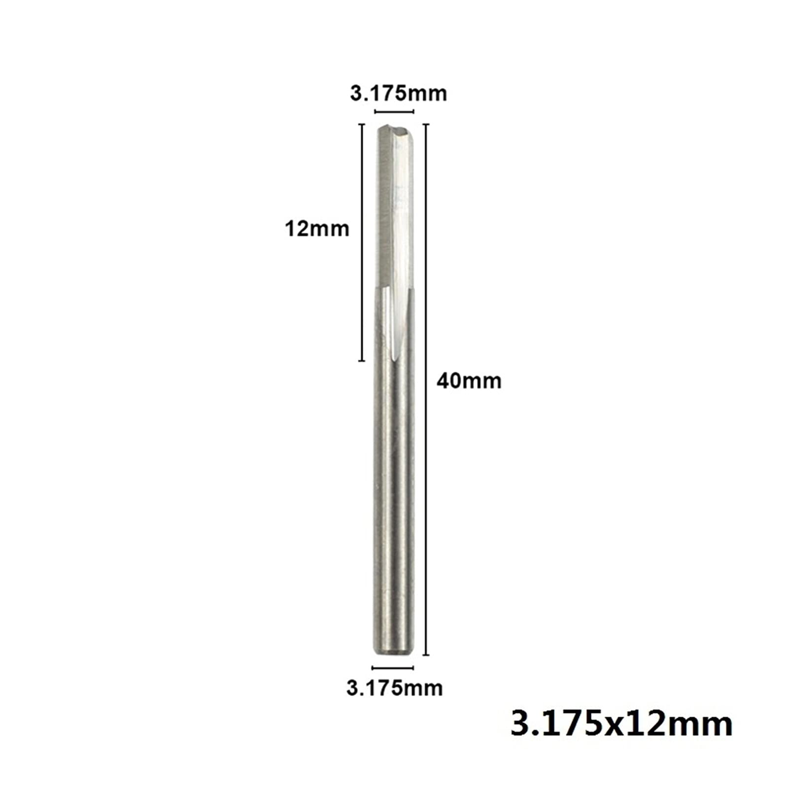 Juego de Fresas de carburo for carpintería, 10 Brocas CNC de 2 Flautas, Fresa Recta for Madera, MDF y plástico, vástago de 3,175 mm.(10pcs 3.175x12mm)