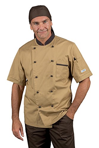 Manica: Mezza Manica Giacca cuoco Bicolore Mezza Manica (XL, BISCOTTO+MORO)