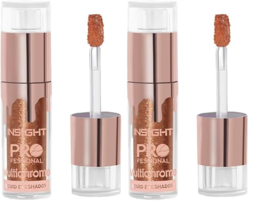 Image of INSIGHT Multichrome Liquid Eyeshadow - Arabian Bronze | Metallic Effect | Enriched with Green Tea & Cucumber Extracts | Striking Effect| Liquid Formula | Dynamic Color Effects - 5g (Pack of 2)