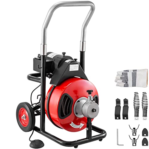 VEVOR 100ftx1/2in Electric Auger 550W Sewer Snake Drill - Want It All