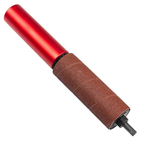 Portable Spindle Sander Hand-Held Rubber Sanding Drum for Drill 4-1/2\" x 1-1/2\" and 4-1/2\" x 1\" Hand Drum Sander (Red) - Thumbnail 2