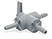 SMC 6902290 PVC326-8B8B8B-B Three-way 326 PVC Ball Valve, 1/2 Inch, Barb, Gray PVC