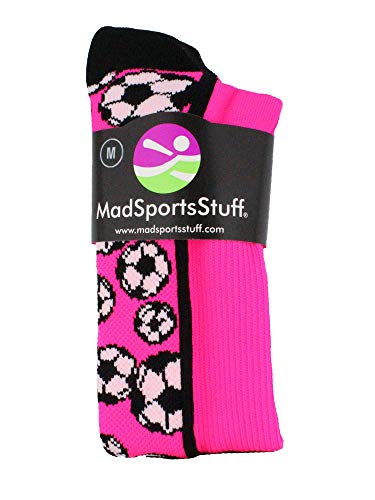 MadSportsStuff Crazy Soccer Socks with Soccer Balls for Girls and Boys Youth Kids Over the Calf Gift Accessories2