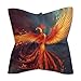 RLDOBOFE Orange Red Phoenix Bandana 25 X 25 Inch Print Headband Handkerchief Multi-purpose Unisex Head Wrap Novelty Fashion Silk Like Hair Scarf