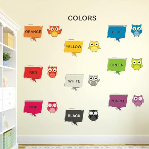 Image of StickMe 'Colours Names Cute Birds Color Baby Kids Learning Education Nursery Pre School Kinder Garden Colorful Wall Sticker'(Multi Colour, Vinyl) (Standard Large - 190 x 130 cm)