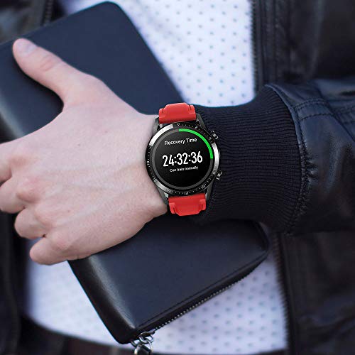 RIOROO Compatible para Ticwatch Pro 3 /Pro 3 LTE Correa, Compatible para Huawei Watch GT2 46mm Correa, 22mm Pulsera de Repuesto de Silicona Brazalete(Sin Reloj),Rojo
