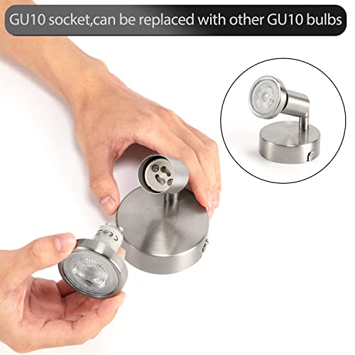 Bojim Plafonnier 1 Spot LED Orientable 2 Pack, Spots de Plafond Pivotants & Mats, Applique Murale Interieur pour Salle de Bain, Salon, Cuisine, 2 Ampoules LED GU10 incl (6W, 550lm, 2700K Blanc Chaud) - Image 7