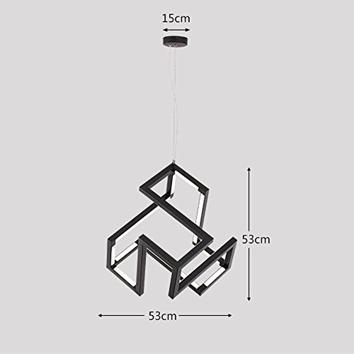 Chandelier LED suspendu moderne noir dimmable 60w pour éclairage de salon