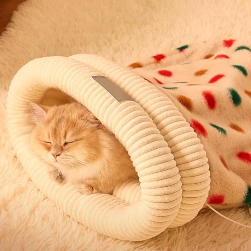 Sac de couchage d'intérieur pour chat lit chaud thermique amovible