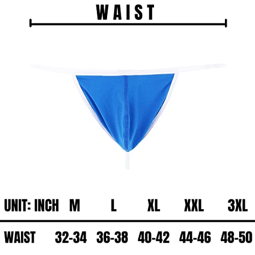 Sumaba Men's Sexy Bulge Enhancing Thongs G String Big Ball Pouch Tagless T-Back Underwear Multi 2 Pack M #TOP6