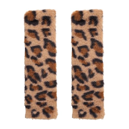 Goktvai 2pcs Cheetah Print Seat Belt Cover Pads, Cute Plush Car Seat Straps Shoulder Cushions Fluffy Soft Leopard Print Seatbelt Protectors Car Accessories for All Cars & Backpack Comfortable Use