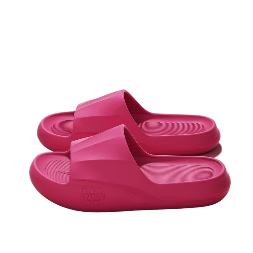 Chaussures de douche femme chaussons d'été semelle épaisse maison intérieur rouge 40