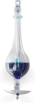 Ambient Weather B1025C Antique Storm Glass Wall Mount Liquid Barometer with Drip Cup