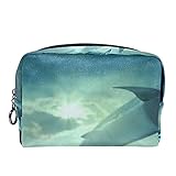 Uso de la bolsa de cosméticos: puede colocar su maquillaje en esta bolsa de maquillaje portátil o usarla para guardar su teléfono, gafas de sol, llaves u otros accesorios. Tamaño perfecto para poner en la mochila, mochila o maleta con facilidad.