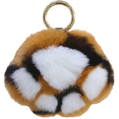 Abbdbd Llavero con Pata De Animal, Llavero De Coche con Pata De Gato Y Conejo Rex, Adornos para Bolso De Felpa, Colgante con Dije para Bolso Kawaii, Accesorios para Bolso