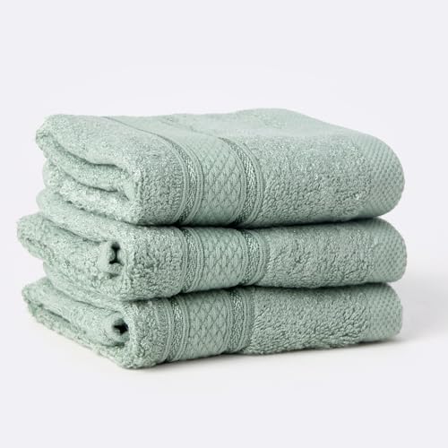 Image of Bamboo Soul Bamboo Face Towel | Ultra Absorbent & Super Soft | 30 x 30 cm - 550 GSM | Pack of 3 (Mint Green)