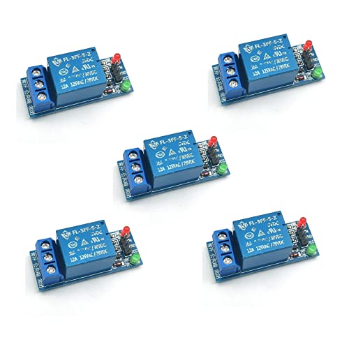 FainWan 5pcs DC 5V 1 Channel Relay Module Interface Board Shield Low Level Trigger for SCM Household Appliance Control