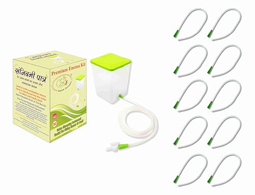 Image of SSK PVC Enema Kit 1500 ML for Home Use With Instruction | Reusable & Washable Adult Enema Set (1 Kit & 9 Individual Tubes)