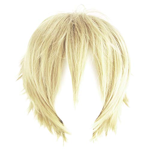 Pengyu-Hommes Court Spiky Layered Cheveux Synthétiques Halloween Anime Cosplay Perruque Postiche Chapeaux Cover