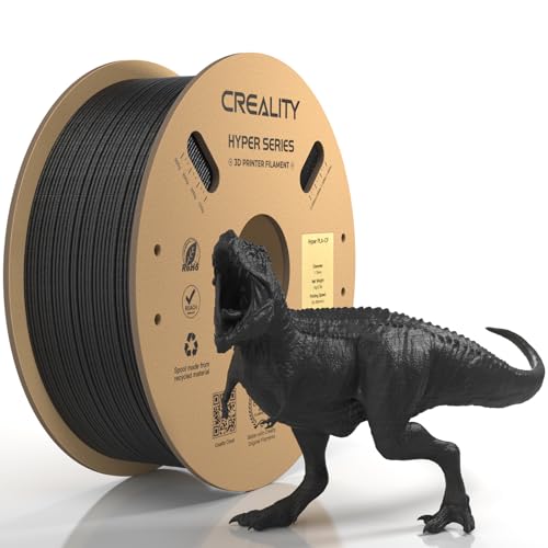 Image of Official CREALITY Hyper PLA-CF (Carbon Fiber) Filament 1.75mm, High Speed PLA-CF 30-300mm /s 3D Printer Filament, Dimensional Accuracy + /-0.02mm, Fit Most FDM 3D Printers，1KG(2.2lbs) Spool Black