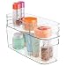 mDesign Cosmetic Organizer Totes for Vanity Cabinet to Hold Makeup, Beauty Products - Set of 2, Clear