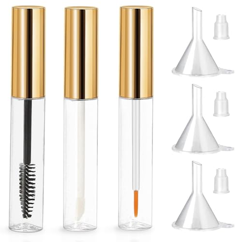 Juego de 36 tubos de rímel vacío botella de rímel y varita de vidrio vacío, tubo de rímel vacío de 0.3 fl oz y varita de vidrio ámbar, tubo