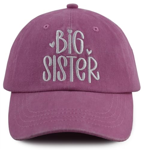 Big or Brother and Sister Hats for Boys Age 3-10 Year Old, Adjustable Embroidered Cotton Baseball Cap