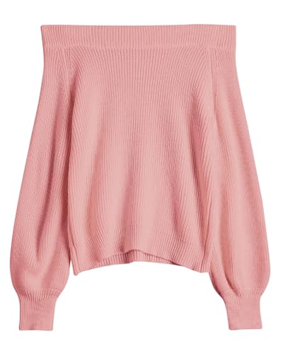 Image of ZAFUL Sweaters for Women Off Shoulder Knit Sweater with Long Sleeve Loose Pullover Jumper Tops