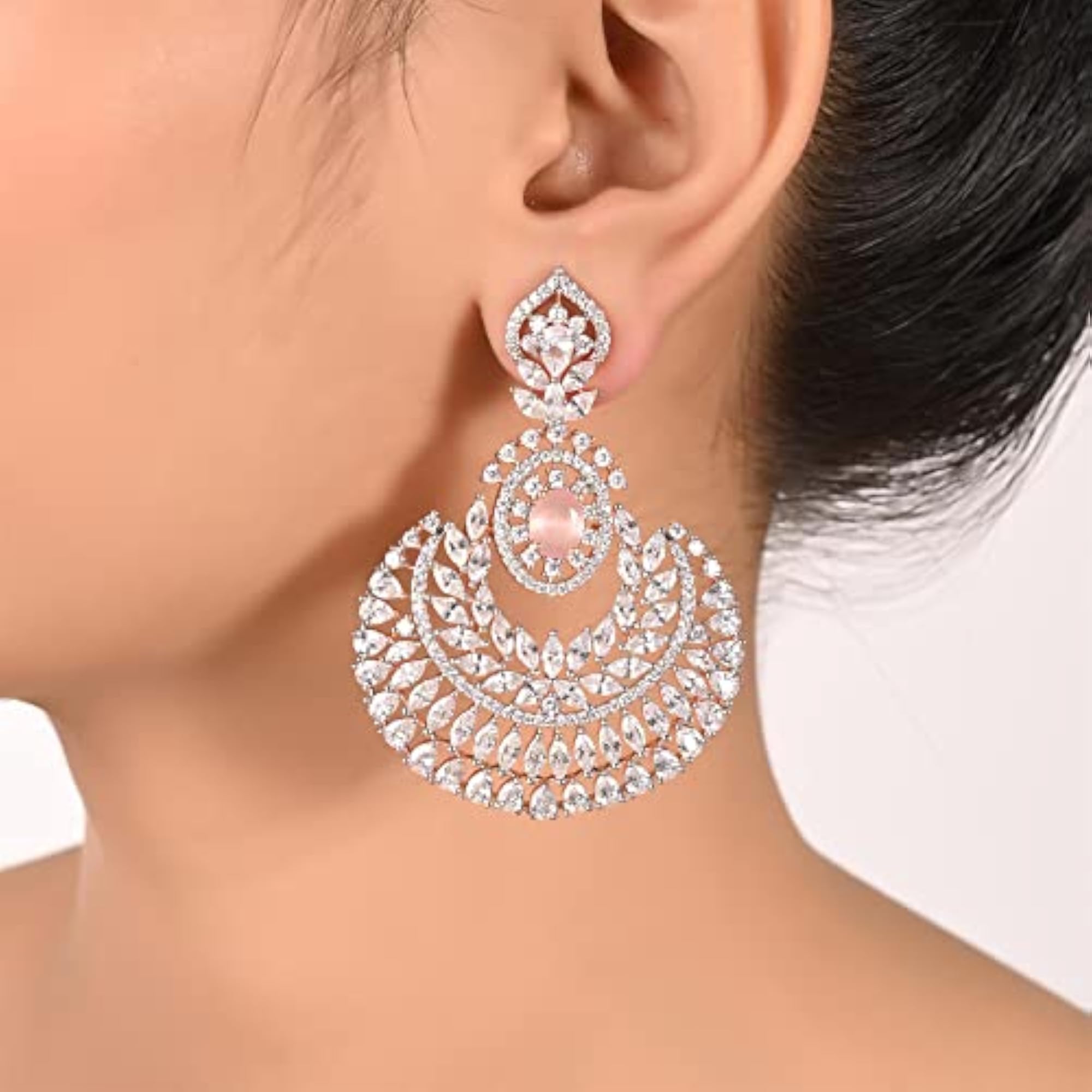Women's Heavy Gold Plated Chand Bali Traditional Earrings, Gift for Her