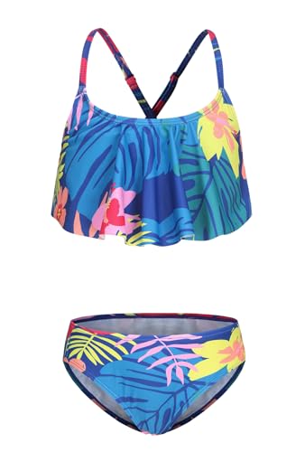 Girls Two Piece Swimsuits Bikini Tie Dye Bathing Suit Hawaiian Swimwear Set for Girls 3-16 Years