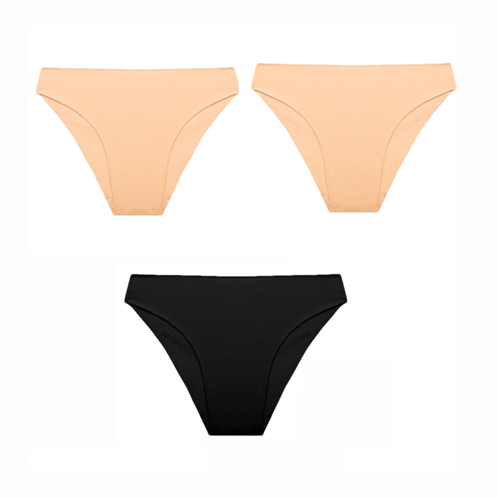 3PCS Set Panties Women Cotton Bikini Panties Woman Underwear Soft Breathable Underpants Solid Colors