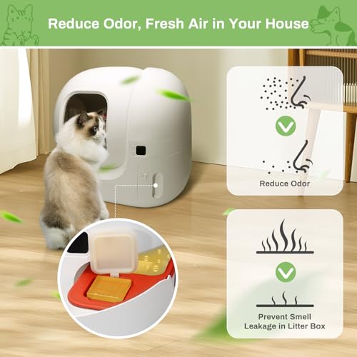 Pacote com 6 eliminadores de odores para caixa de areia máxima autolimpante para gatos, desodorizant