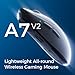 MCHOSE A7 V2 Ultra Wireless Gaming Mouse, Tri-Mode Connection, 59 Grams, PAW3950 TI Custom 42K DPI Sensor, Wired/Wireless Dual 8K Polling, 130 Hour Battery Life - White